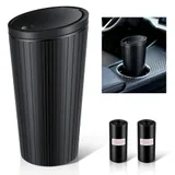 Trash Can with Lid, Black, view 1