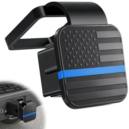 2 Inch Flag Tow Hitch Covers, Blue