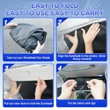 Windshield Sun Shade, Black, view 4