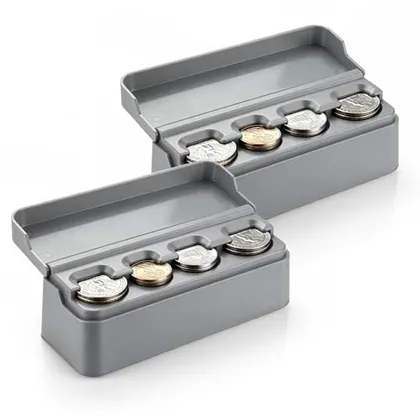 2 Piece Coin Holder, Grey
