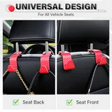 2 Piece Seat Headrest Purse Hook, Red, view 4