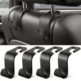4 Piece Seat Headrest Purse Hook, Black, view 1