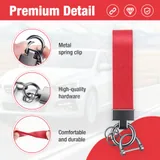 Leather Keychain, Red, view 3