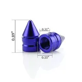 4 Piece Tire Valve Caps, Blue, view 2