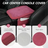 Leather Center Console Cover with 2 Storage, Red, view 3