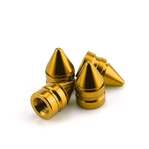 4 Piece Tire Valve Caps, Gold