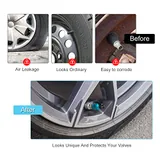 4 Piece Aluminum Tire Valve Cap, Blue, view 6