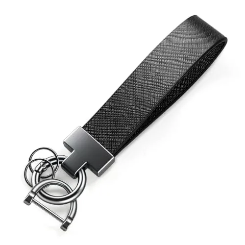 Leather Keychain, Black