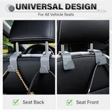 4 Piece Seat Headrest Purse Hook, Grey, view 4