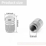 12 Piece American Flag Valve Stem Cap, Silver, view 2