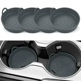 4 Piece Cup Holder Coaster, Grey, view 1