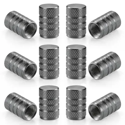 12 Piece Tire Valve Stem Caps, Titanium