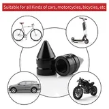 4 Piece Tire Valve Caps, Black, view 4