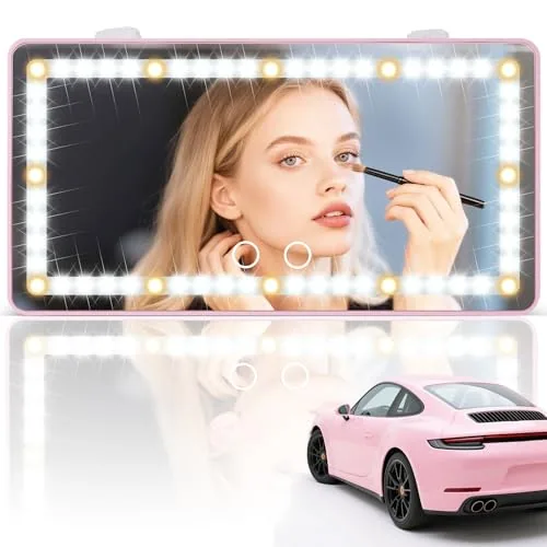 Sun Visor Vanity Mirror, Pink