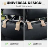 4 Piece Seat Headrest Hooks, Beige, view 4