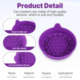 4 Piece Cup Holder Coaster, Purple, view 4