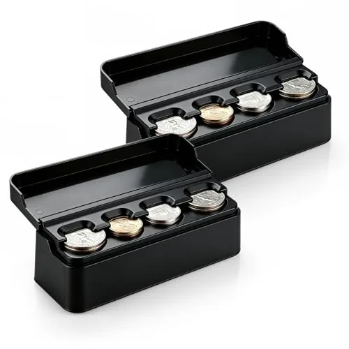 2 Piece Coin Holder, Black