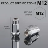 20 Piece M12x1.5 Wheel Lug Nuts, Silver, view 2