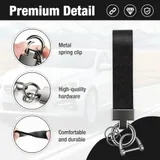 Leather Keychain, Black, view 3