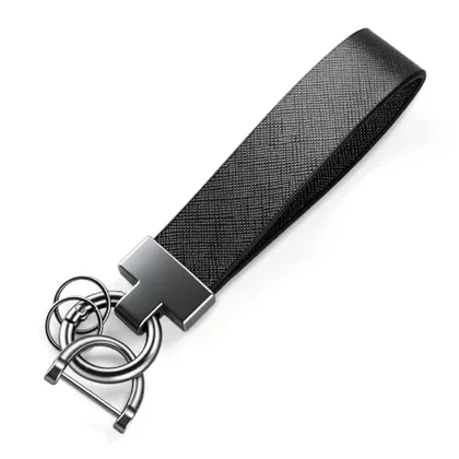 Leather Keychain, Black