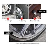 4 Piece Aluminum Tire Valve Cap, Grey, view 6