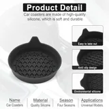 4 Piece Cup Holder Coaster, Black, view 4