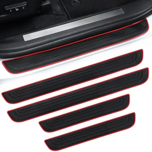 4 Piece Door Threshold Protection, Red
