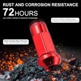 20 Piece M12x1.5 Wheel Lug Nuts, Red, view 3