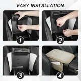 Leather Center Console Cover with 2 Storage, White, view 5