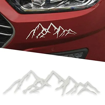 SNGARO Vinyl Snow Mountain Tree Sticker, White