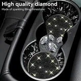 2 Piece Bling Cup Holder Coasters, Black, view 5