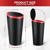 Trash Can with Lid, Black, view 2