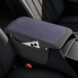 Leather Center Console Cover with 2 Storage, Grey, view 1