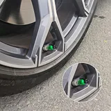 4 Piece Aluminum Tire Valve Cap, Green, view 4