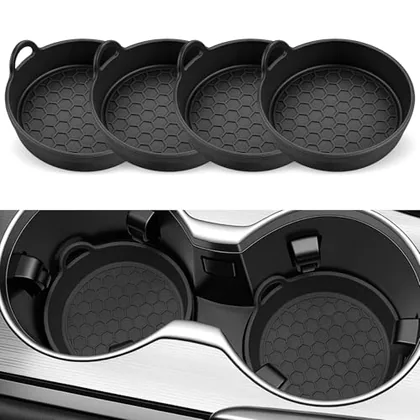 4 Piece Cup Holder Coaster, Black