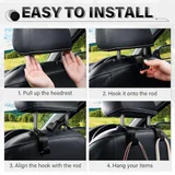 4 Piece Seat Headrest Hooks, Black, view 5