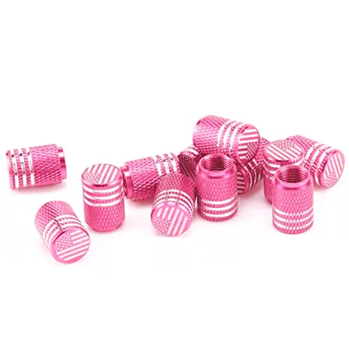 12 Piece American Flag Valve Stem Cap, Pink