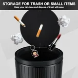 Trash Can with Lid, Black, view 5