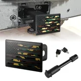 Heavy American Flag Metal Trailer Hitch, Green, view 1