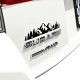 Vinyl Snow Mountain Tree Decal Sticker, Black, view 5