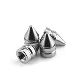 4 Piece Tire Valve Caps, Silver, view 1