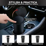 Trash Can with Lid, Black, view 3