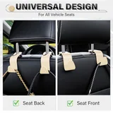 4 Piece Seat Headrest Purse Hook, Beige, view 4