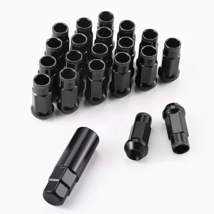 20 Piece M12x1.5 Wheel Lug Nuts, Black