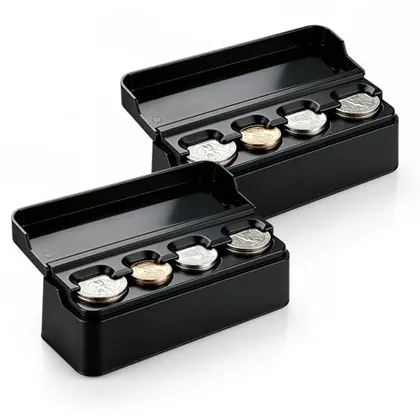 2 Piece Coin Holder, Black