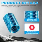 12 Piece Tire Valve Stem Caps, Blue, view 3