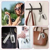 Leather Keychain, White, view 6