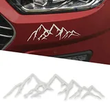 SNGARO Vinyl Snow Mountain Tree Sticker, White, view 1