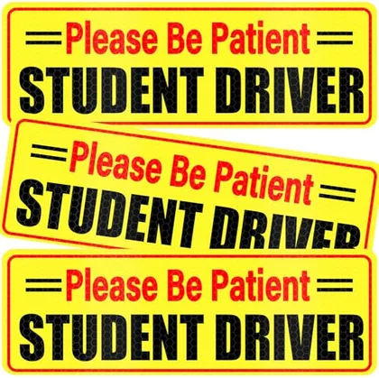 3 Piece Student Driver Magnet, Black