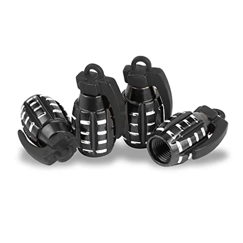 4 Piece Tire Valve Stem Cap, Black